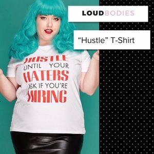 🌵LoudBodies White “Hustle” Tee Shirt  2XL& 3XL